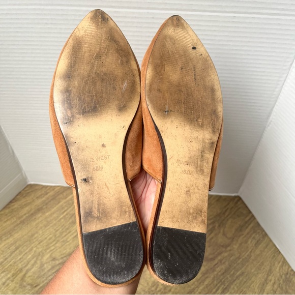 Nine West Freeda Pointy Toe Leather Mule Medium Brown Size 8.5 - Picture 8 of 12